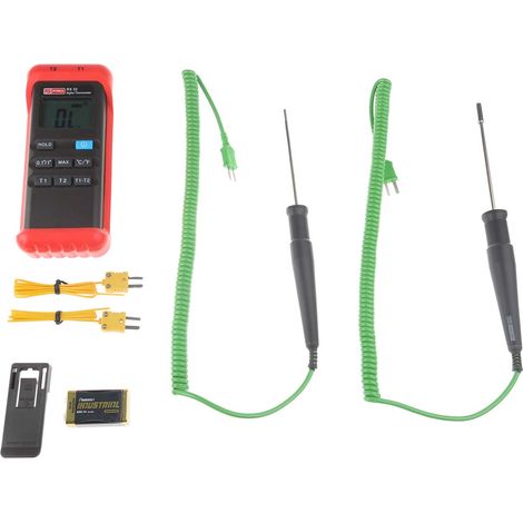 Thermomètre numérique RS PRO RS52, 2 voies de mesure pour K ( Prix pour 1 Kit ) (1/5)