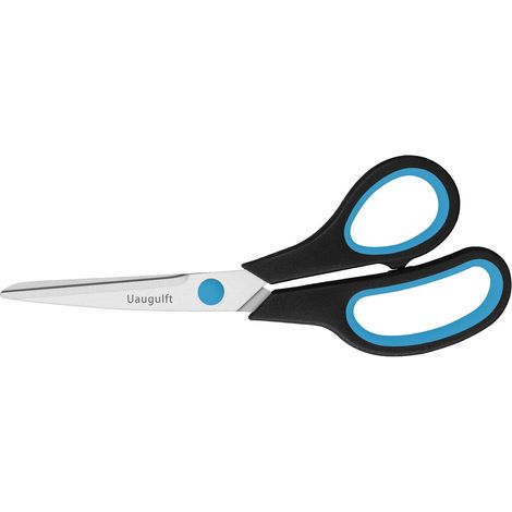 Ciseaux, Papier en Acier Inoxydable, Ciseaux Multi-Usage avec Poignée Souple, Bleu Noir, 20,3 cm
