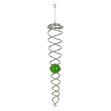 Spirale à Vent Décorative Tourbillon en Acier Inoxydable avec Boule Verte 45 cm - PANGIVO