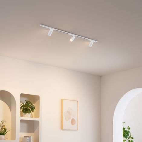 Système sur rail magnétique 1 m blanc 3 spots LED 21W - Transformateur externe - Lyne