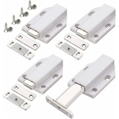 FENOPLASTICAPush to Open 4 Pièces Push Open Poussoir Porte Placard Aimant Fermeture pour Armoire Tiroir Systeme Loquet Magnetique Verrou Poussoir Porte Amortisseur Pour La Porte de Placard,de DEBUNS (1/5)