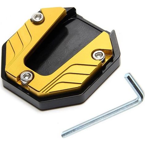 (Or) Extension de béquille latérale en alliage d'aluminium pour moto et scooter, avec base élargie antidérapante. Accessoires moto maxpower (1/4)