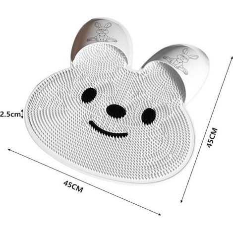 Tapis Exfoliant Pied Douche Bunny en Silicone Antidérapant Ergonomique 45x45 cm Massage Pied avec Brosse (1/5)