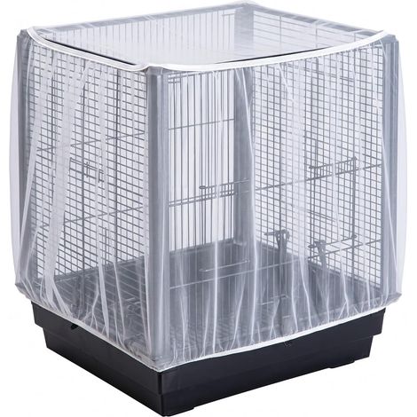 1 Pièce Couverture de Cage à Oiseaux XXL 220-240 cm Filet de Protection Élastique Blanc pour Perroquets, Perruches et Canaris (1/5)