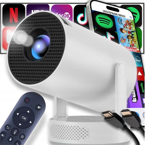 Filmprojektor, Multimedia-Projektor, Android-TV, WLAN, tragbarer Bluetooth-Lautsprecher (1/5)