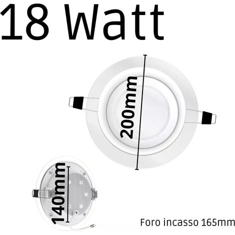 Faretti LED Dimmerabili da Incasso Bordo in Vetro Moderno Soffitto Interno 2 pezzi 18w