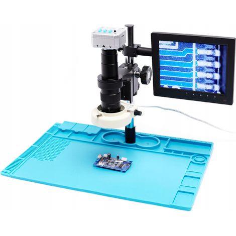 Microscope 10A-T616 avec caméra 16 MP, écran 8 pouces et tapis de base TE-506 (1/5)