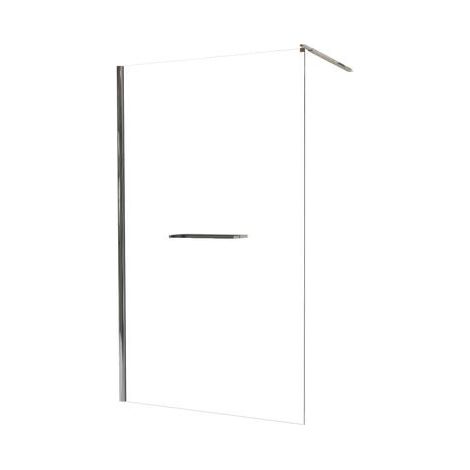 Ondee – Paroi de douche INDUS en verre trempé 8mm – Dimensions 120x200cm – Finition chromée avec barre de stabilisation – Traitement anticalcaire
