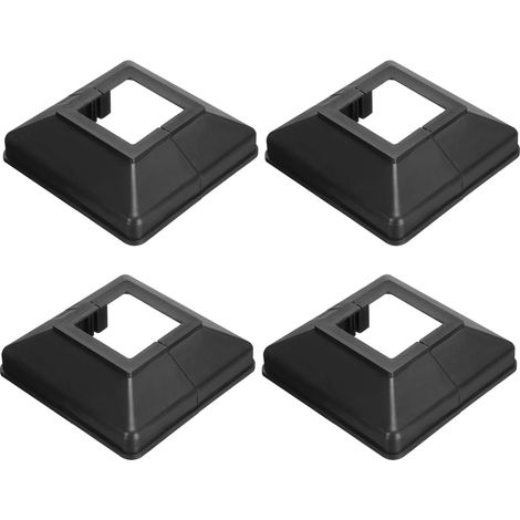 4 Pack Jupe De Poteau De Clôture 1.6 x 1.6 Pouce Carré Noir (1/5)