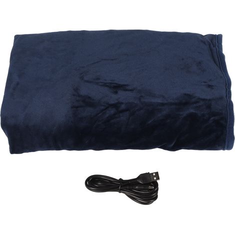 Couverture chauffante USB 5V2A en flanelle douce et confortable, jeté électrique chaud bleu pour relaxation et sommeil à la maison (1/5)