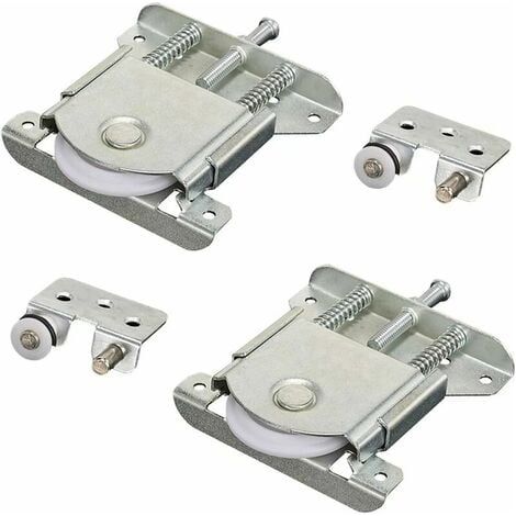2 roulettes pour porte coulissante de placard, roues et guides de remplacement pour portes d’armoire, accessoires de rail coulissant pour meuble, dressing et rangement (1/5)