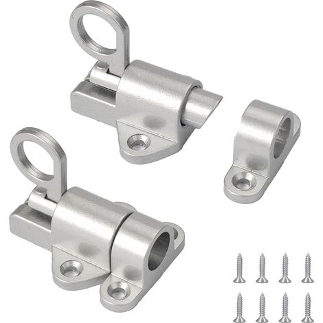 2 Pièces Verrou Porte à Rebond, Loquet Porte en Alliage D'aluminium avec Vis, Verrou à Ressort de Sécurité, Automatique Verrou Porte pour Portes en Bois, Fenêtres, Portes de Placard, Portes de Balcon (1/5)