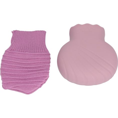 Bouillotte en silicone anti-explosion avec housse tricotée pour la vie de famille, 245 ml, violette (1/5)