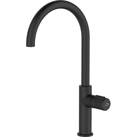 Rubinetto per lavabo da appoggio Laveo PRETTO nero con bocca a U (1/2)