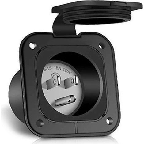 Prise encastrée NEMA 5-15 125V 15, compatible avec les camping-cars, les bateaux et les caravanes. (1/5)