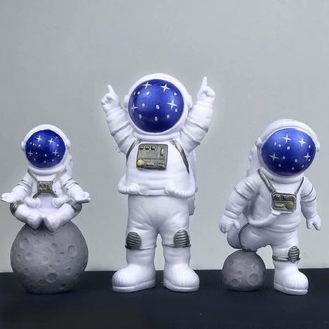 Astronautenfigur, blaue Astronautenfigur, außerirdische Weltraum-Schreibtischdekoration aus Kunstharz, Weltraumfahrer. (1/4)