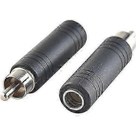1 adaptateur RCA mâle vers jack 6,35 mm femelle, fiche plaquée or, pour microphones, haut-parleurs et consoles de mixage (1/4)
