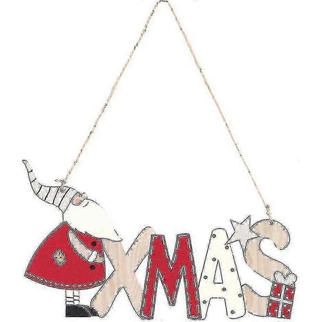Décorations de Noël suspendues en bois, Père Noël, nœuds de porte, sapin de Noël, XiXi (1/5)