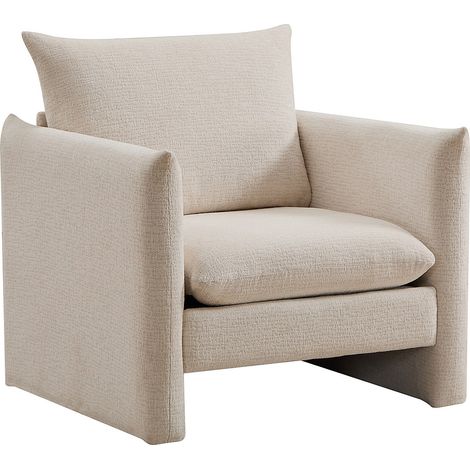 Fauteuil en tissu chenille beige GORAZI