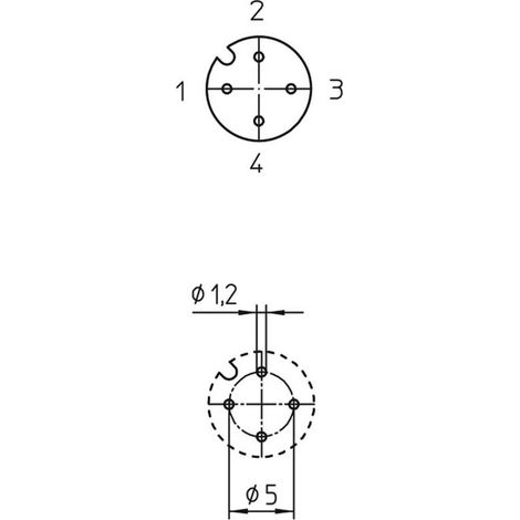 Lutronic 1228 Connettore da pannello per sensore o attuatore M12 Presa Numero di poli: 4 1 pz. (1/4)