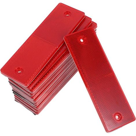 Lntyq 12 pièces Lot de Réflecteurs Adhésifs Camion Rouge Résistants Aux Intempéries pour Remorques et Véhicules Autocollants de Sécurité Haute Intensité Faciles à Poser sans Outils, Matériaux ABS, 15