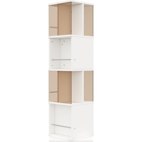 Vitrina giratoria 50 x 50 x 160 cm de MDF y vidrio templado marrón y blanco HOMVRA (1/5)