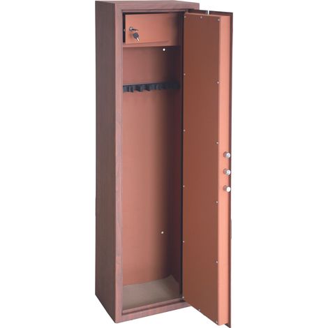 Utilia TOP Security ARMADIO PORTAFUCILI EFFETTO LEGNO 8 Posti mm.400x280x1480 h