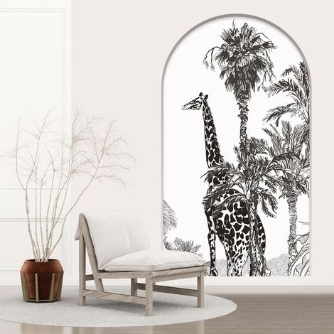 Stickers Trompe l'oeil Arche - Voute - Girafe - 60 x 105 cm (1/5)