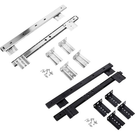 TEHAUX Lot de 2 glissières à billes pour clavier, tiroir, sous bureau, (1/5)