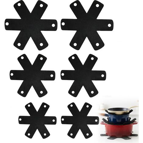 Protège Poêle et Casserole, Lot de 6 Séparateurs de Poêles en Feutre Épais, Protection Anti-Rayures pour Ustensiles de Cuisine, 3 Tailles (25/30/38 cm), Noir (1/5)