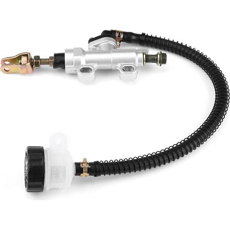 Maître-Cylindre de Frein Arrière Moto en Alliage d'Aluminium - Réservoir de Pompe Hydraulique pour Dirt Bike, ATV et Motos (Blanc) (1/5)