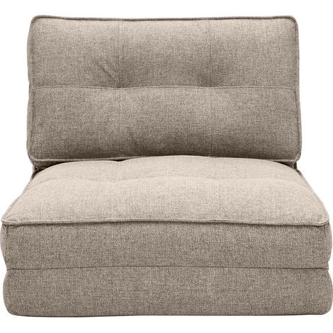 Chauffeuse 1 place convertible en tissu taupe SALLY (1/5)