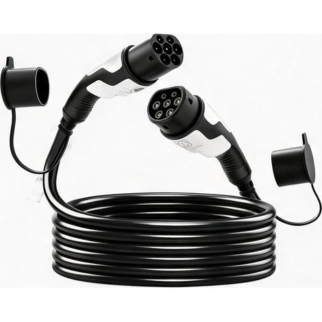 Câble de recharge Type 2 à Type 2 22 kW 5 m TPU et PC en pC (1/5)