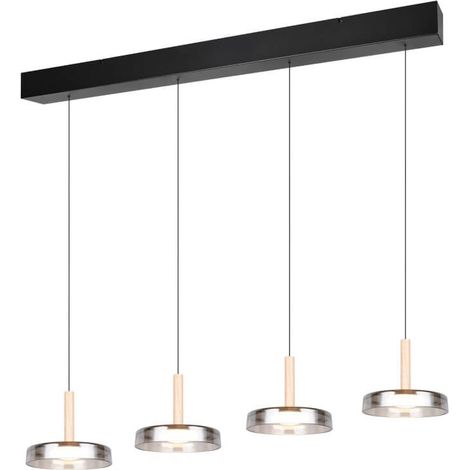 Lampe suspendue LED 4 lumières Celeste verre de fumée - 354910432