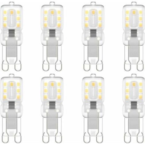 Ampoule LED G9 220 V 3 W Blanc Naturel 3000 K Équivalent Halogène 30 W Lot de 8 Pour Lustres et Appliques (1/4)