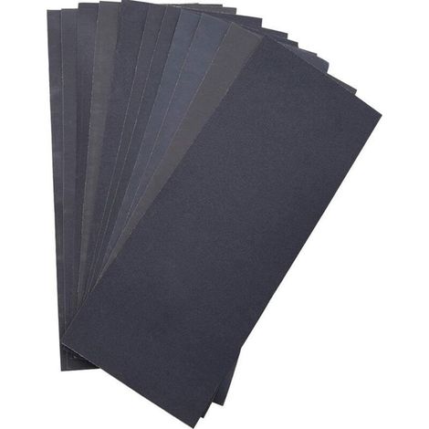 QAZQA 12 Feuilles Abrasives Sèches,Papier Abrasif,humides, imperméables Grain 400/600/800/1000/1200/1500 pour meubles, loisirs et décoration de la maison 9 x 3.6 Inch (1/5)