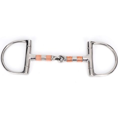 Mors en acier inoxydable, accessoire pour chevaux, bouche avec rouleaux en cuivre et acier inoxydable (1/5)