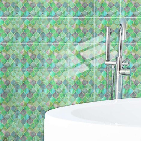 6 Pices De Carrelage Mural En Cailles De Poisson (1515cm) - Carreaux Autocollants Pour La Cuisine, Le Salon, La Salle De Bain Et La Dcoration D'i (1/5)