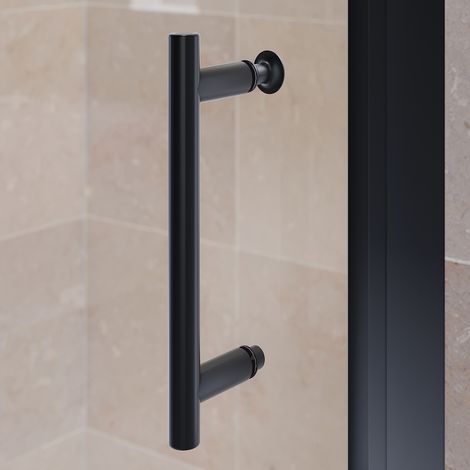 SIRHONA Porte de Douche Black Paroi de douche Pivotante Cabine de douche à une porte 80cm