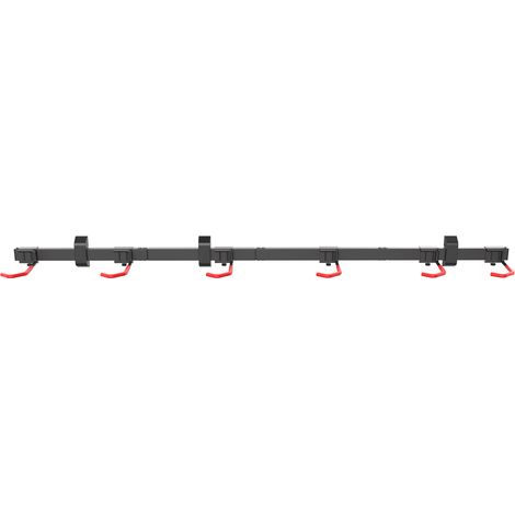 Wiltec Portabici da muro per 6 biciclette 160,4 x 18 x 10,5 cm, max 150 kg, portabici da parete universale, facile installazione, supporto con 6 ganci appendi bici in acciaio