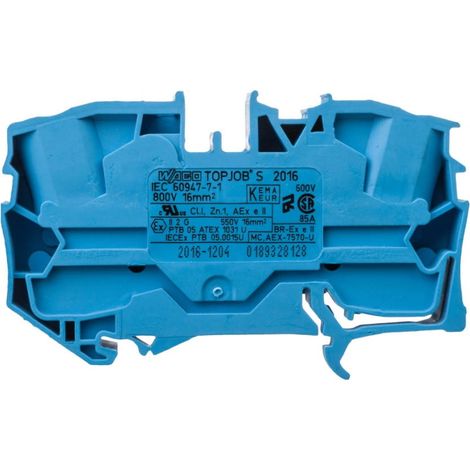 Conector de barra colectora de 2 hilos, 16 mm², azul, 2016-1204 topjobs