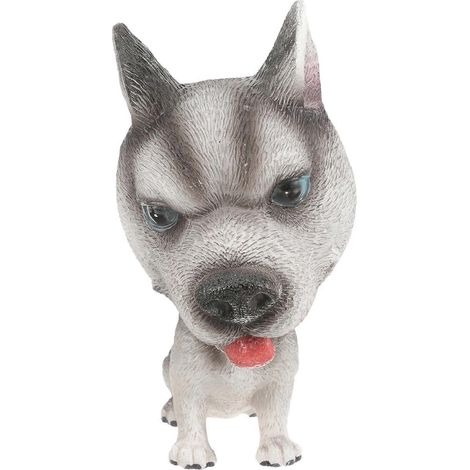 Décorations de voiture, accessoires intérieurs, chien hochant la tête, adorable husky debout secouant la tête-Grey (1/2)