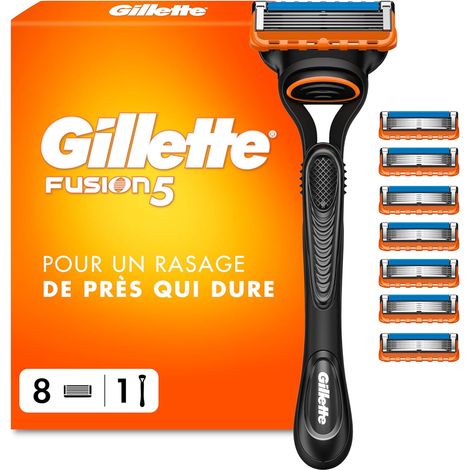 Rasoir Homme Fusion 5, avec 8 Cartouches, Noir (1/5)