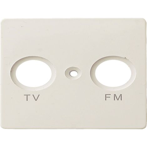TV und FM Abdeckung aus Kunststoff, in weiß, eckig (1/2)