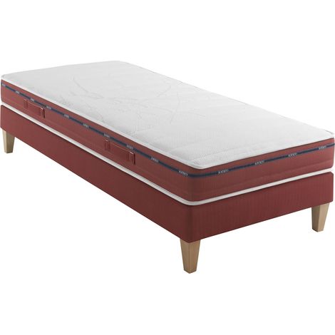 Ensemble matelas 100% latex, sommier et pieds Crépuscule 500 - SOMEO 100x190 (1/5)