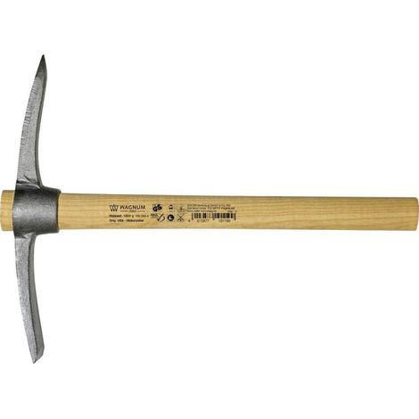 Mini pioche 700 g en acier forgé – Manche en frêne huilé 400mm – Tête laquée noire pour terrains accidentés – Adler