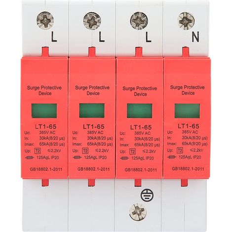 Parafoudre 4P 30kA 65kA 385V pour Installation Électrique Résidentielle (1/5)