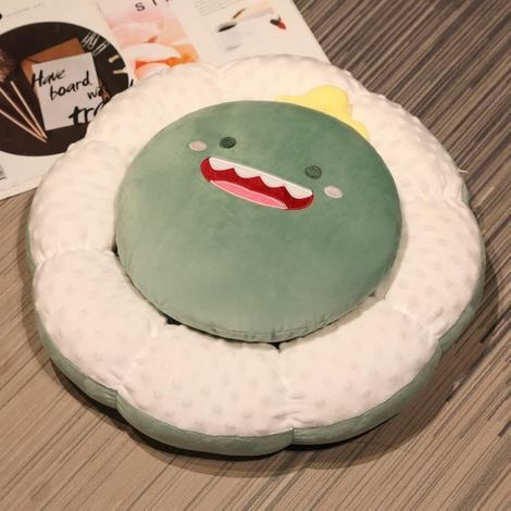 Animal print seat cushion, round sofa pillow, soft and health-friendly dinosaur shape.