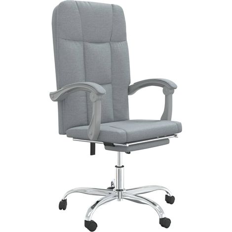 Maison Exclusive - Silla de oficina reclinable de tela gris claro