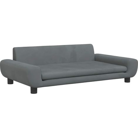 Lit pour chien panier canapé confortable foncé 100 x 54 x 33 cm velours gris (1/5)